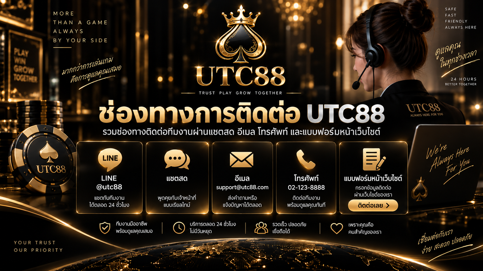 ช่องทางการติดต่อ UTC88